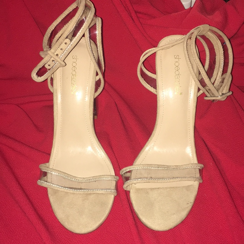 Nude sandal heels